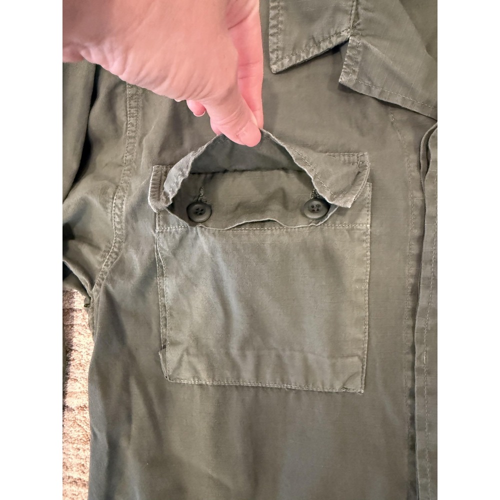 Tellason Jacket Mens Medium Green Cotton Military Field Utility Made In Italy - Picture 12 of 16